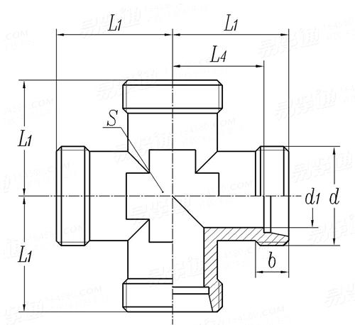 GB /T 3746 - 2008 卡套式四通管接頭
