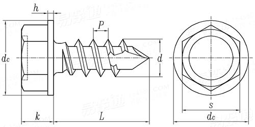 NF E 25-856 - 1999 六角凸缘（华司）自钻自攻螺钉