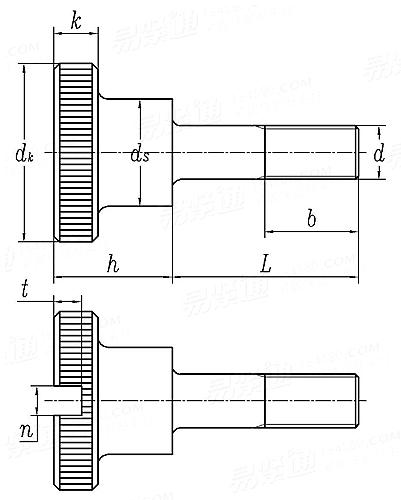 NF E 27-170 - 1974 滚花头台阶螺钉