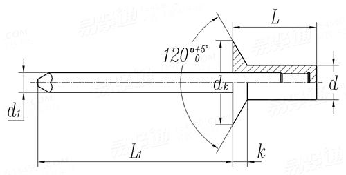 NF E 25-711 - 2001 鋁帽鐵芯沉頭封閉型拉鉚釘