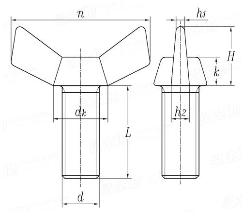 JIS B 1184 - 2010 蝶形螺釘 方翼