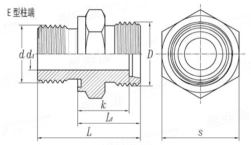 GB /T 3733 (E) - 2008 帶E型柱端的卡套式端直通管接頭