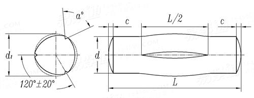 GB /T 13829.1 (D) - 1992 D型中部帶1/2全長平行溝槽的槽銷