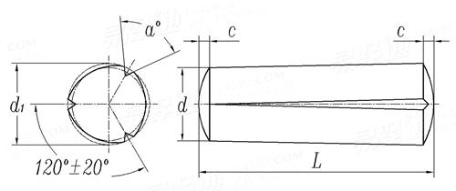 GB /T 13829.2 (A) - 1992 A型-錐槽的槽銷