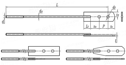 JIS A 5542 (A1B) - 2003 建筑用軋鋼制花蘭螺桿 - 雙孔長平頭螺桿