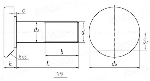 JB /T 11009 (B) - 2010 履帶式推土機 驅動輪齒塊用螺栓 B型