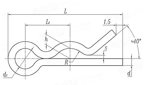JIS B 1360 (SPA1) - 2006 R型銷, 彈簧銷 - SPA1型