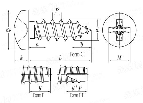 SJ  2821 - 1987 十字槽盤頭自攻釘