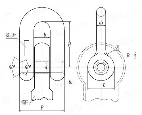 GB /T 547 (A) - 1994 直型錨卸扣