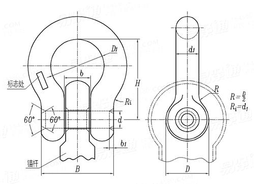 GB /T 547 (B) - 1994 馬蹄形錨卸扣