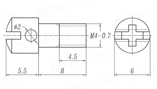 YJT  4016 塑料十一字槽圆柱头头部带孔螺钉