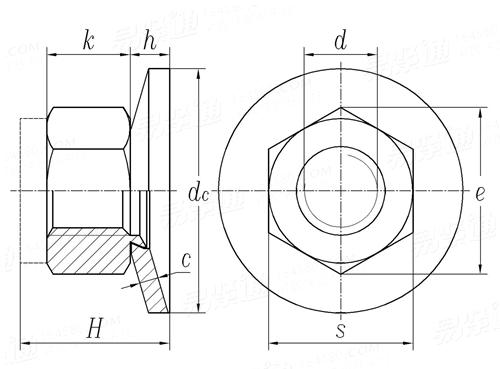 NF E 25-417 - 1986 加非金屬墊圈的六角螺帽 壓緊光滑錐形墊圈 Ａ級