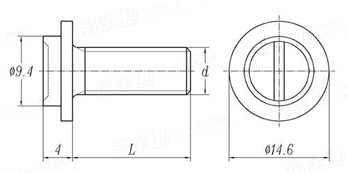 YJT  4018 塑料一字槽圆柱头带垫螺钉