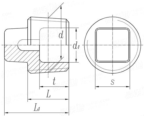 Q  614 方头锥形螺塞(NPT螺纹)