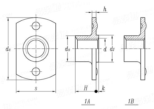 JIS B 1196 (T 1A/1B) - 2001 1A型和1B型 T型焊接螺母