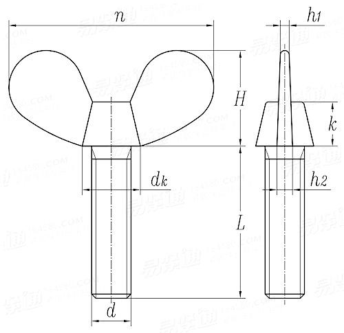 JIS B 1184 - 2010 蝶形螺釘 圓翼