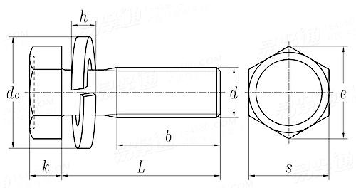 JIS B 1187 (T6) - 2017 小六角頭螺釘和彈墊組合  表6