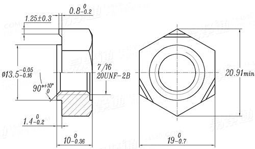 Q  369 汽车安全带用六角焊接螺母 A型