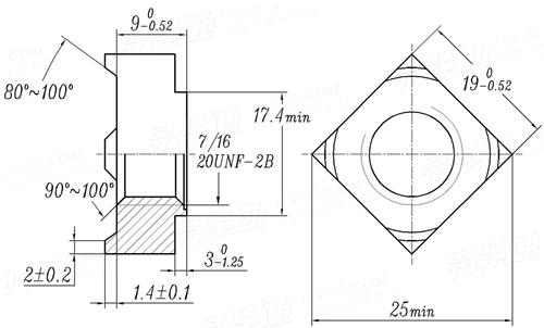 QC /T 712 (B) - 2011 汽车安全带用四方焊接螺母