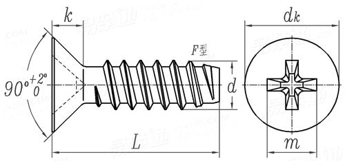 Q  278 十字槽沉頭自攻螺釘 F型