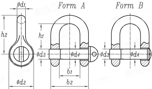 DIN  82101 - 1976 優質非合金鋼D形直卸扣