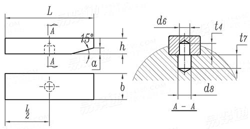 DIN  6885 (J) - 1968 J型 平头带锥度单孔平键