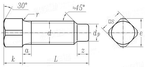 GB  85 - 1988 方头长圆柱端紧定螺钉