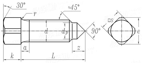 GB  86 - 1988 方頭短圓柱錐端緊定螺釘