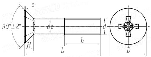 GB  819 - 1976 十字槽沉頭螺釘