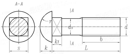 GB  12 - 1976 半圆头方颈螺栓