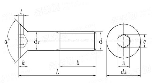 ASME/ANSI B 18.3.5M - 1986 米制内六角沉頭螺釘