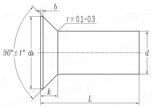 HB  6311 - 2002 90°沉頭鉚釘（材料：1Cr18Ni9Ti）