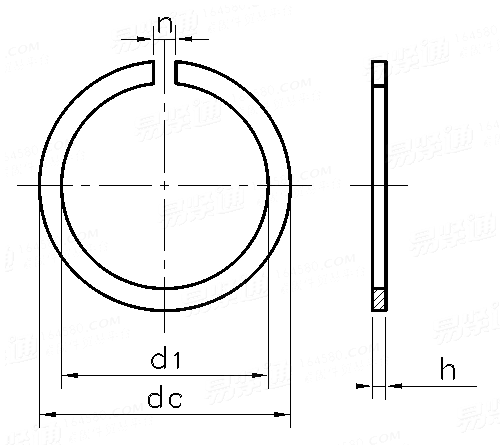 DIN  5417 (M3200/SP) - 1976 滚动轴承用紧固零件带环槽轴承用挡圈