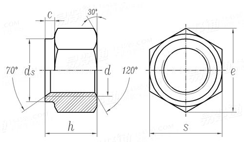 GB /T 13807.3 (G) - 2008 腰状杆螺柱连接副 螺母G型