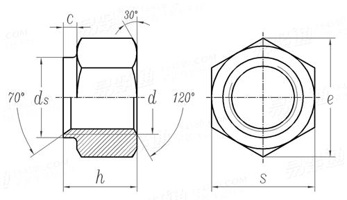 GB /T 13807.3 (P) - 2008 腰状杆螺柱连接副 螺母P型