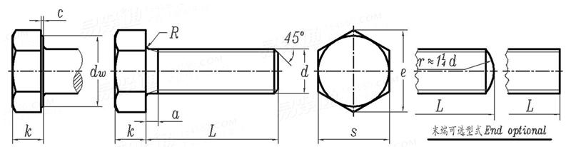 BS  4190 (T5) - 2014 六角头粗制螺钉 [Table 5]