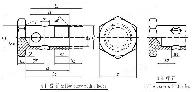 DIN  7643 - 2005 环形空心螺栓
