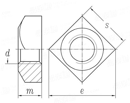 JIS B 1163 - 2001 單倒角方螺母
