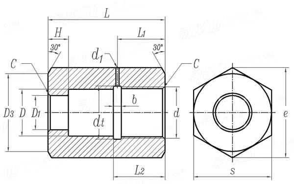 JB /T 1308.9 - 2011 PN 250MP接頭螺母