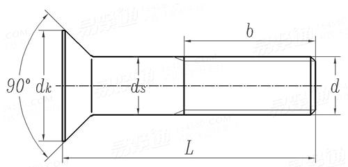 BS  4933 - 1973 米制90°沉头螺栓