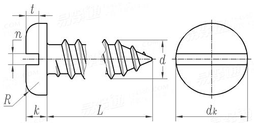 BS  4174 - 1972 開槽盤頭自攻釘 [Table 16]