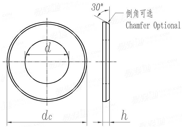 BS  3410 (-4) - 1961 适用于UNC、UNF、B.S.W.和B.S.F的精制大平垫圈 [Table 4]