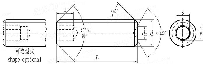 AS /NZS 1421 - 1996 米制内六角凹端緊定螺釘 [Table 4]