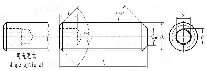 AS /NZS 1421 - 1996 米制内六角平端緊定螺釘 [Table 2]