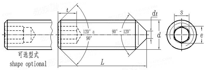 AS /NZS 1421 - 1996 米制内六角锥端紧定螺钉 [Table 3]
