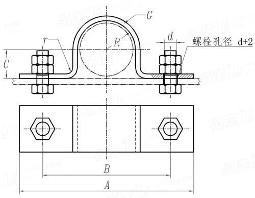 HG /T 21629 (A3-1) - 1999 管架 - 導向管卡，公制管用