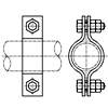 重型雙螺栓管夾，鑄鐵管用