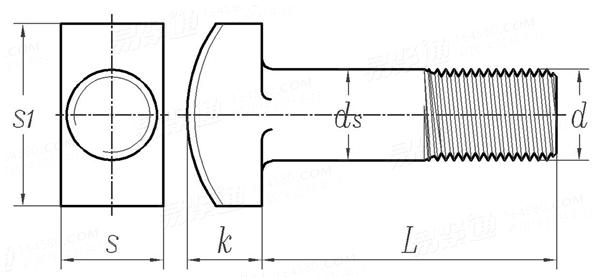 ASME/ANSI B 18.5 (T10) - 2012 英制T形頭螺栓 [Table10]  (A307, SAE J429, F468, F593)