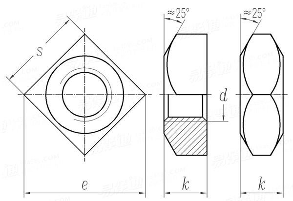 ASME B 18.2.2 (T8) - 2015 重型方螺母  [Table 8] (SAE J995 / ASTM F594 / F467)