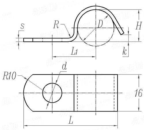 Q  682 一端固定式單管夾片 (d = 8.5)